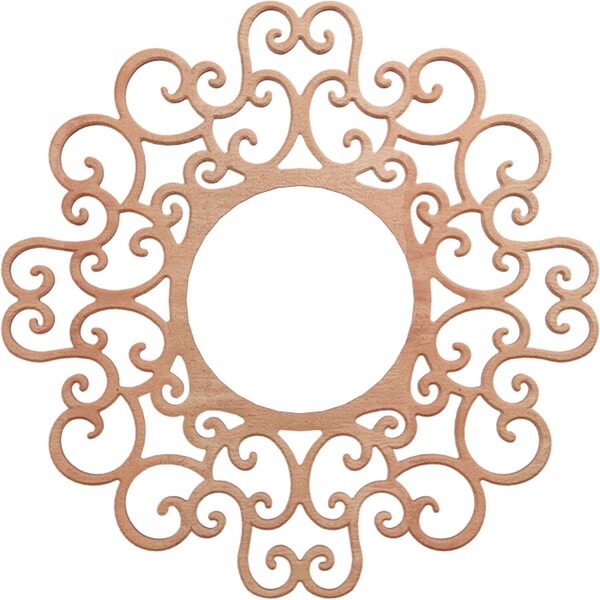 Ekena Millwork Reims Wood Fretwork Pierced Ceiling Medallion, Cherry, 16"OD x 6 1/8"ID x 1/4"T CMWP16X16X0250RECH - main